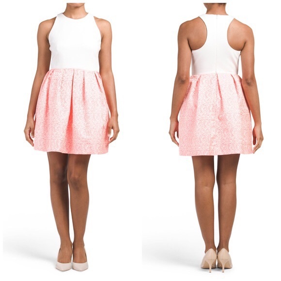 Anthropologie Dresses & Skirts - Sale!Fit & Flare Dress w/ Coral Metallic Jacquard