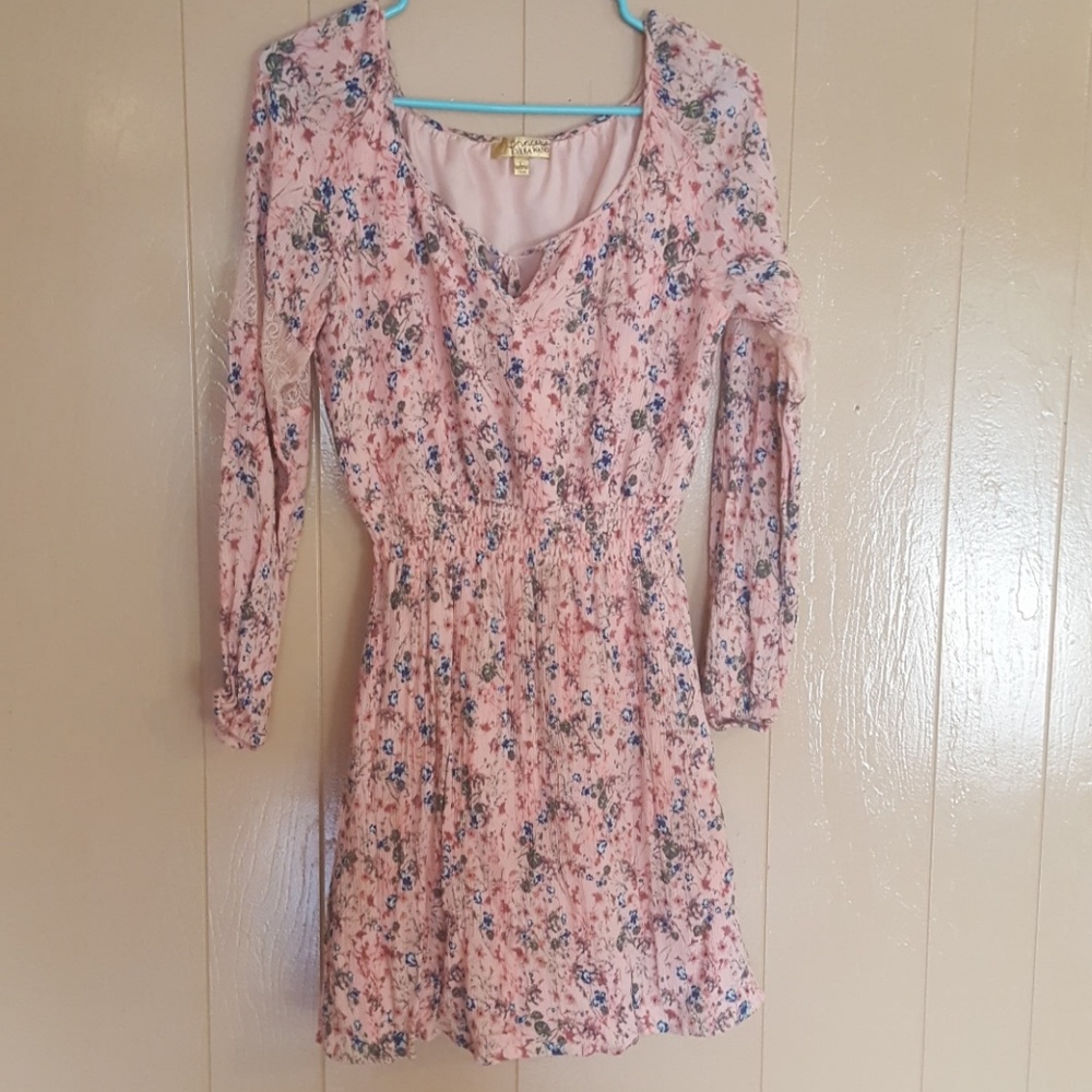 Pink floral Princess Vera Wang dress.