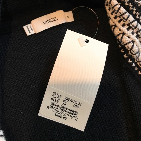 VINCE waterfall neck sleeveless tribal cardi. - Picture 2 of 4