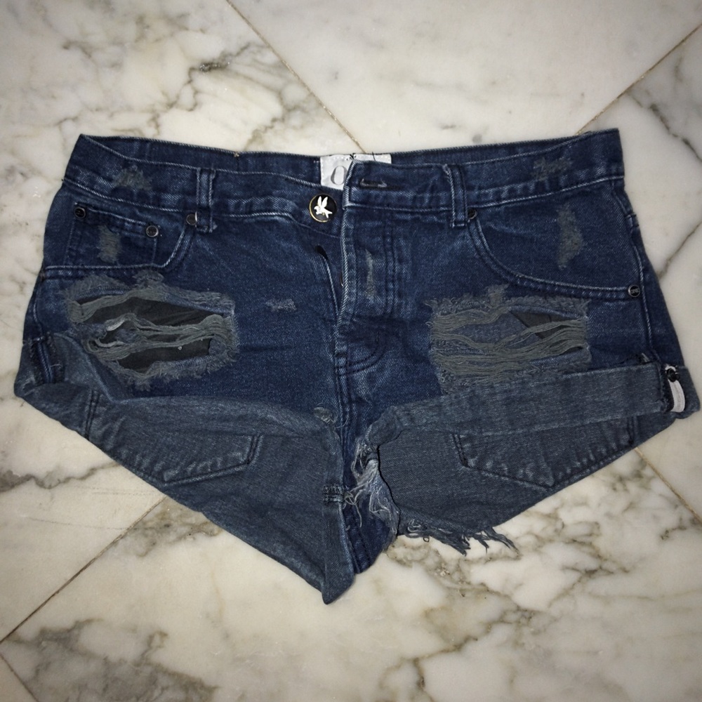 One Teaspoon Black Bandit jean shorts