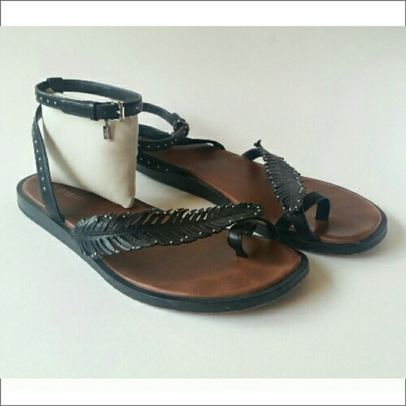 COACH Feather Sandals Ankle Strap Sz 9 - Picture 4 of 7