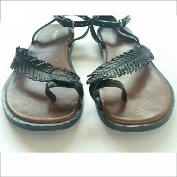 COACH Feather Sandals Ankle Strap Sz 9 - Picture 5 of 7