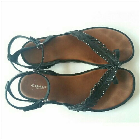 COACH Feather Sandals Ankle Strap Sz 9 - Picture 6 of 7