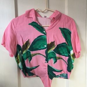 American Apparel cropped button up