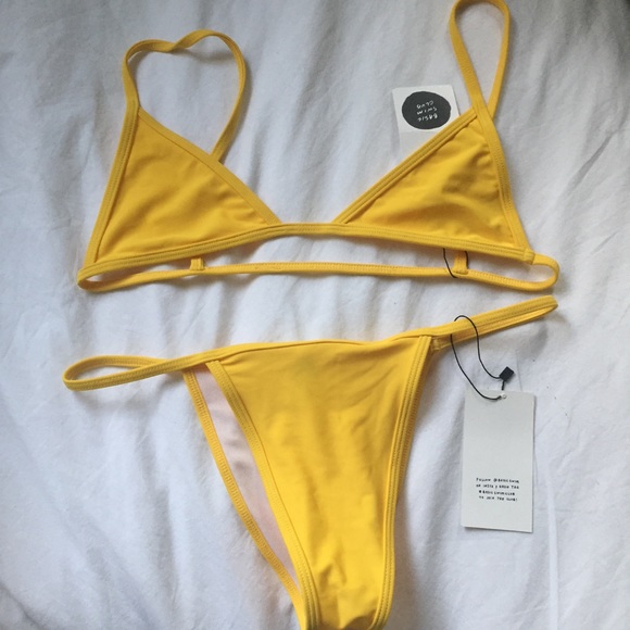 Yellow Basic Swim Bikini (Kendall Jenner) - Picture 2 of 7