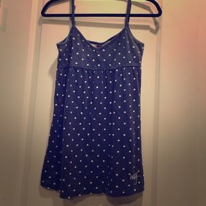 Roxy blue and white polka dot tank top L