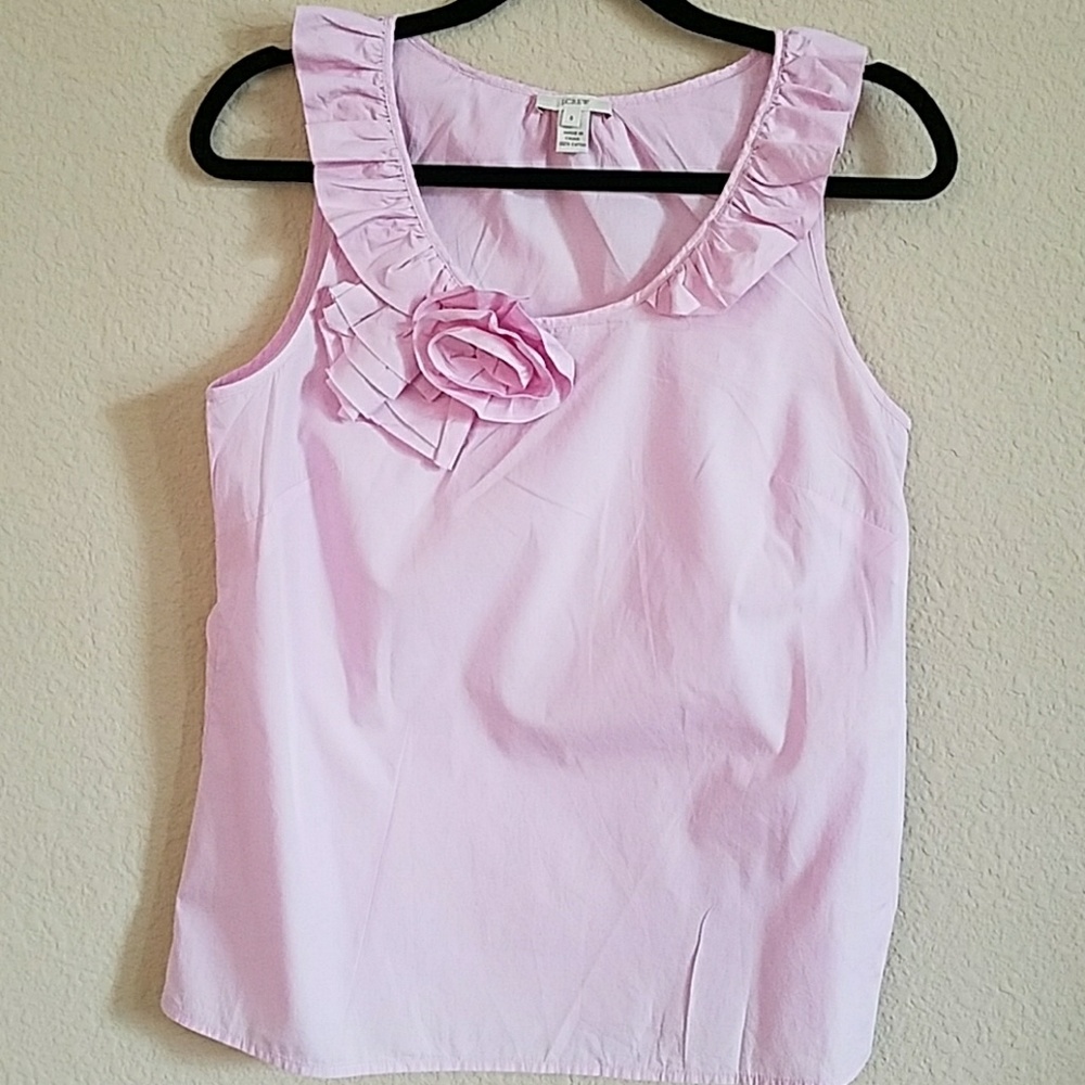 J.Crew pink flower sleeveless blouse