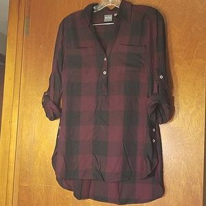 Oversized plaid shirt