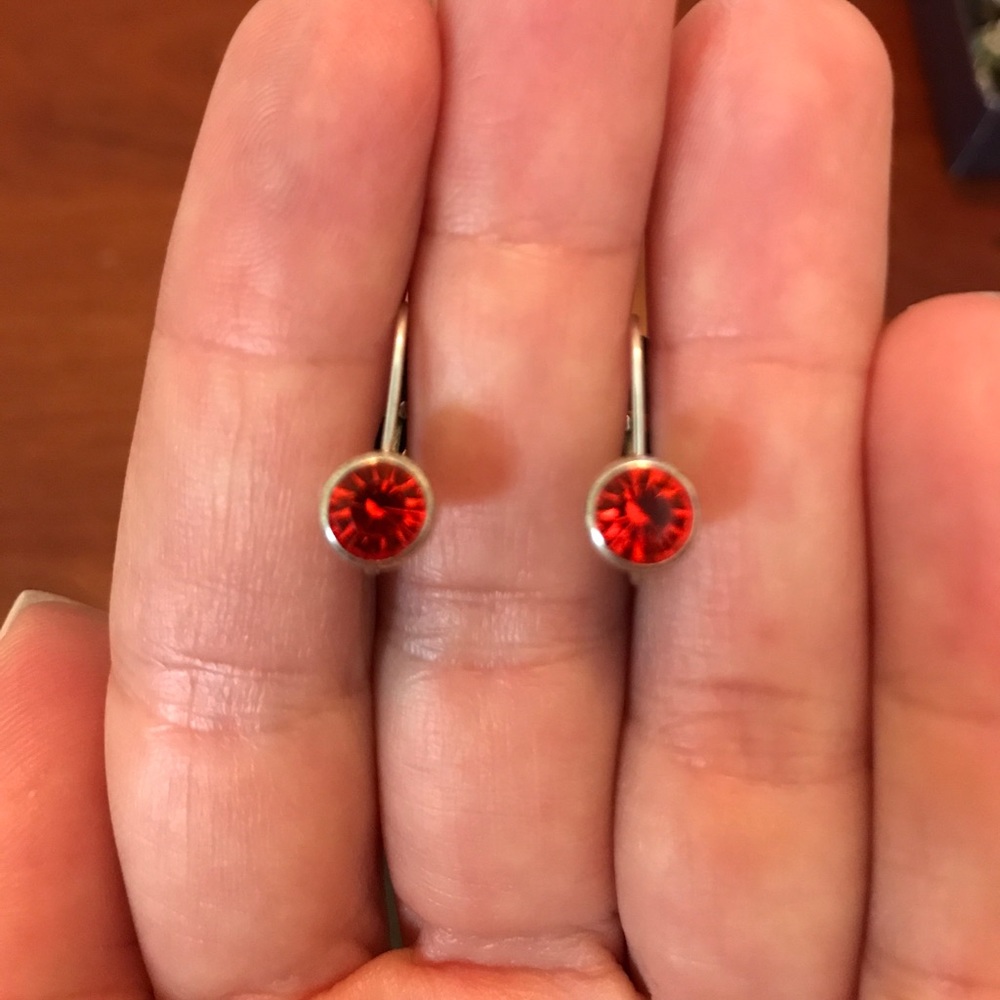 Sterling Silver Earring with Orange