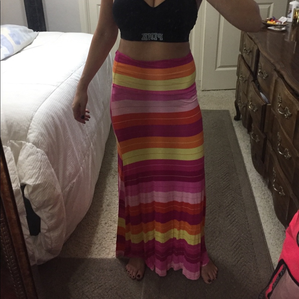 Striped maxi skirt