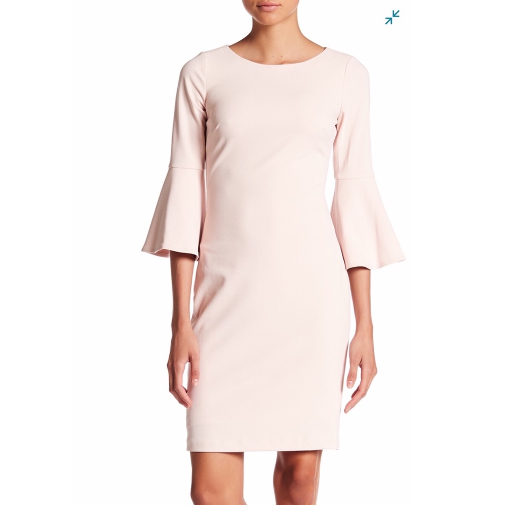 NWOT Blush pink Calvin Klein dress w bell sleeves