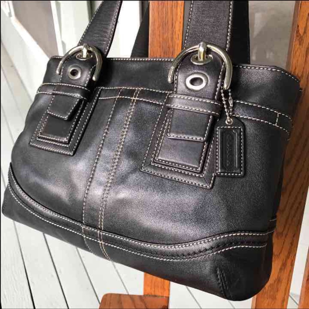 Black Leather Coach Soho Handbag