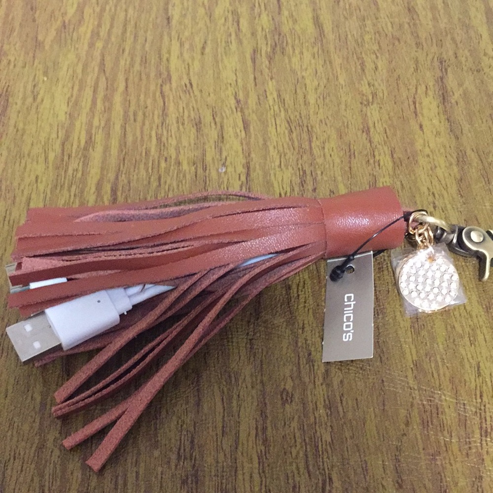 Tassel charging cable keychain