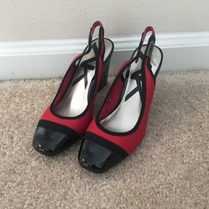 Anne Klein Red & Black wedges