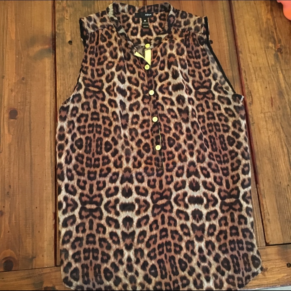 Aqua sleeveless blouse