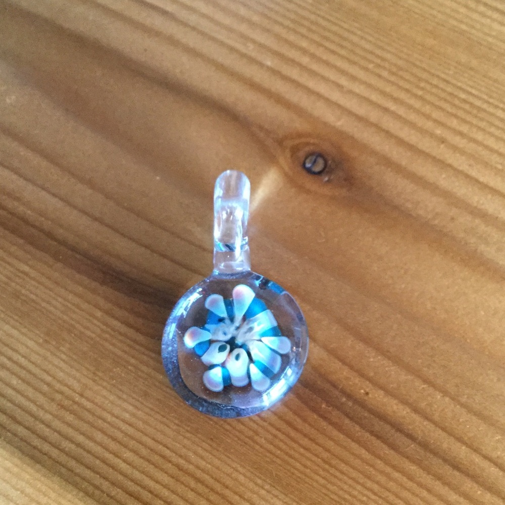 Handcrafted glass implosion pendant