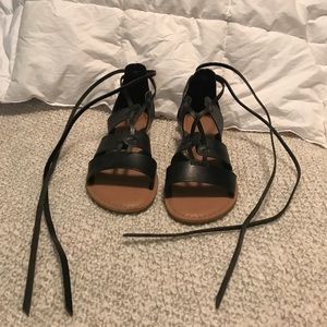 Black gladiator sandals