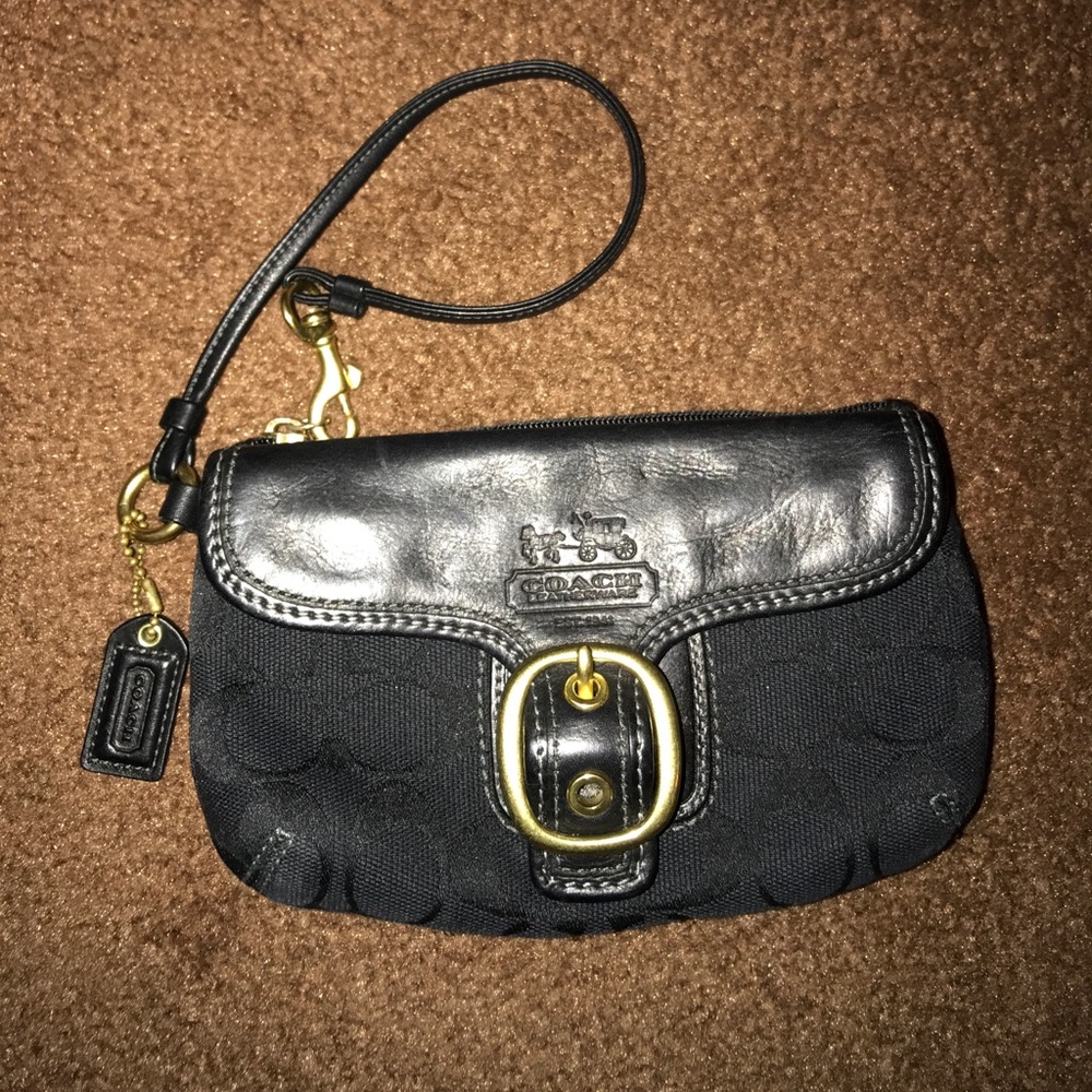 Coach Black Signature Wristlet