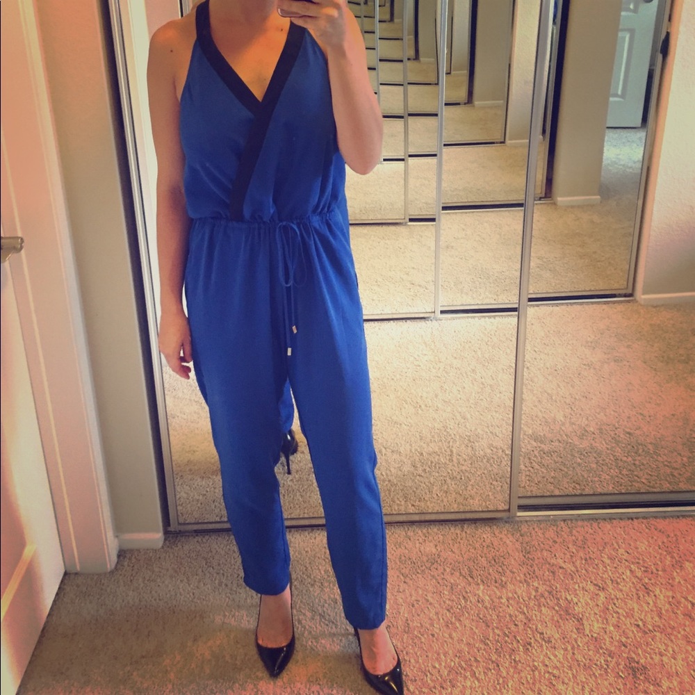 Black and Colbalt Blue Romper size: S