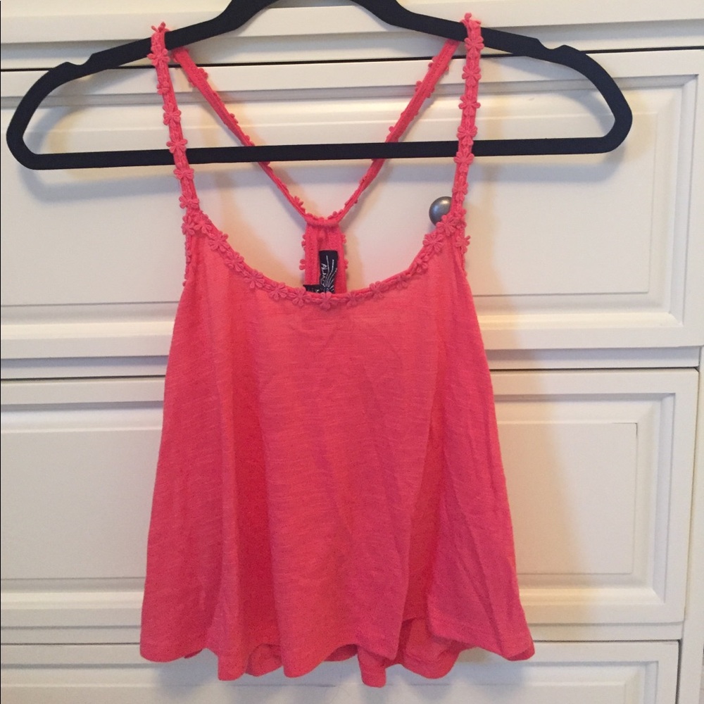 Pink flower crop top