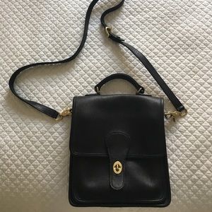 Coach black leather shoulder bag