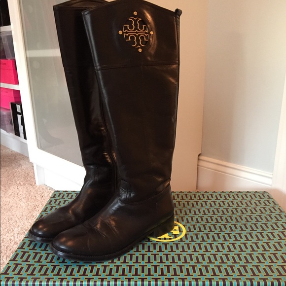 tory burch brown and black boots