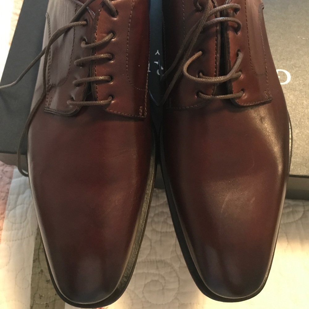 Gordon Rush Handmade Brown Leather Dress Shoes Men
