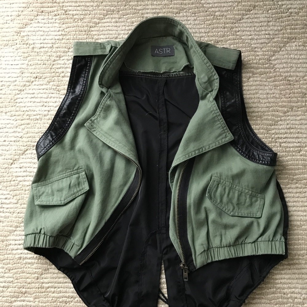 ASTR leather trim vest