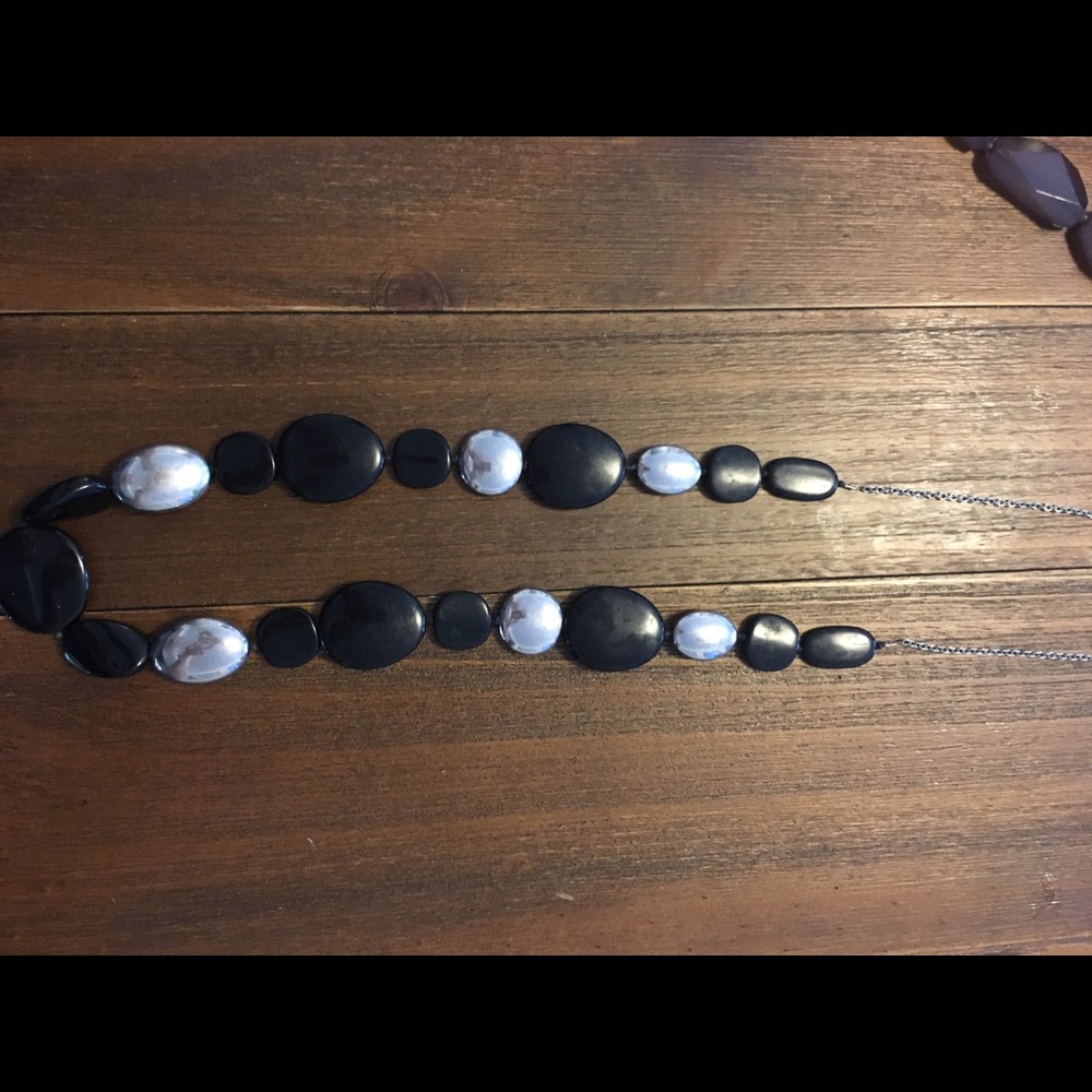 Black and silver bead necklace