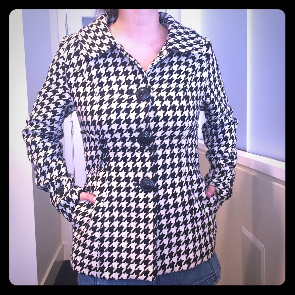 *Tulle* Houndstooth pea coat
