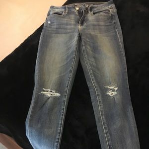 High-rise AE skinny distressed jeggings