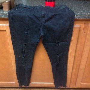 Black distressed rockstar skinny jeans size 16