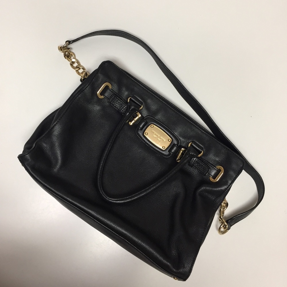 Gently used Michael Kors tote, black & gold