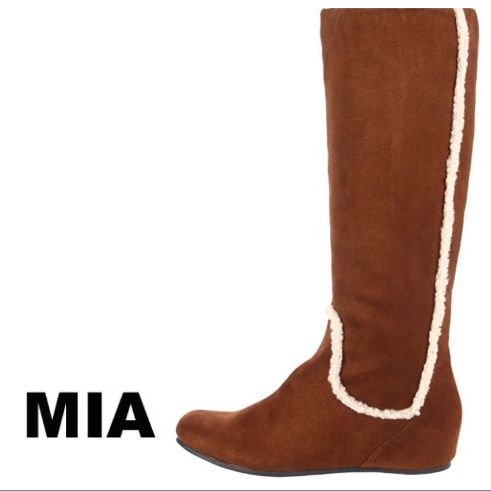 Wedge suede & shearling boots. BNWOT. 6.5
