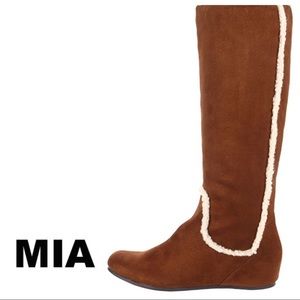 Wedge suede & shearling boots. BNWOT. 6.5