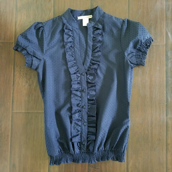 Navy Ruffle Top - Picture 2 of 4