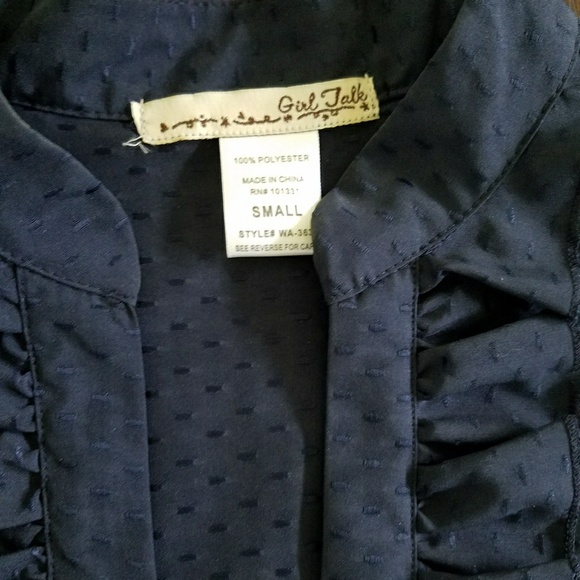 Navy Ruffle Top - Picture 4 of 4