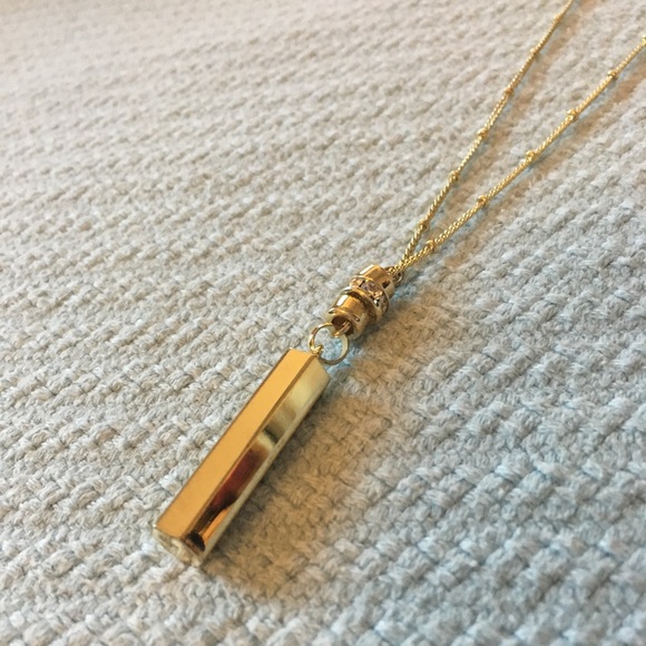 EXPRESS Gold long pendant necklace - Picture 1 of 3