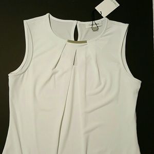 White jersey top with silver hardware