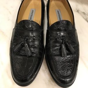 Men's Johnson & Murphy leather Croc print loafers