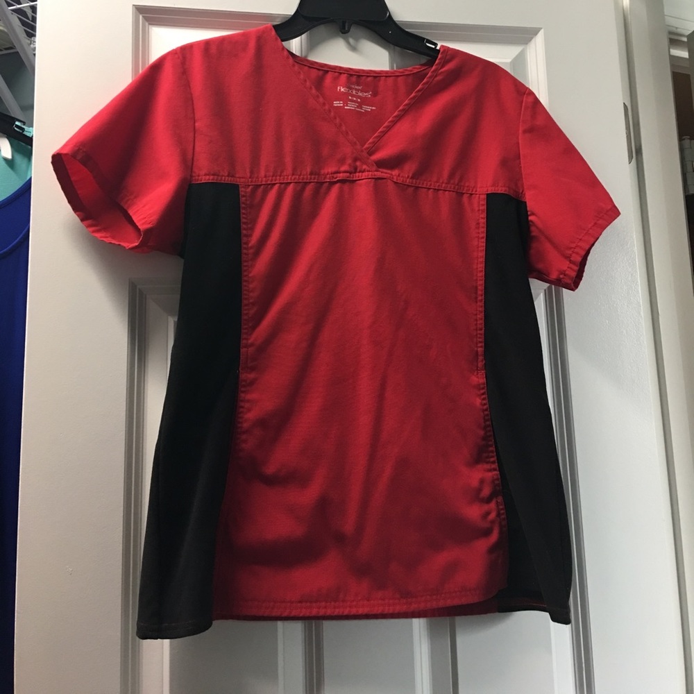 Cherokee Flexibles red scrub top