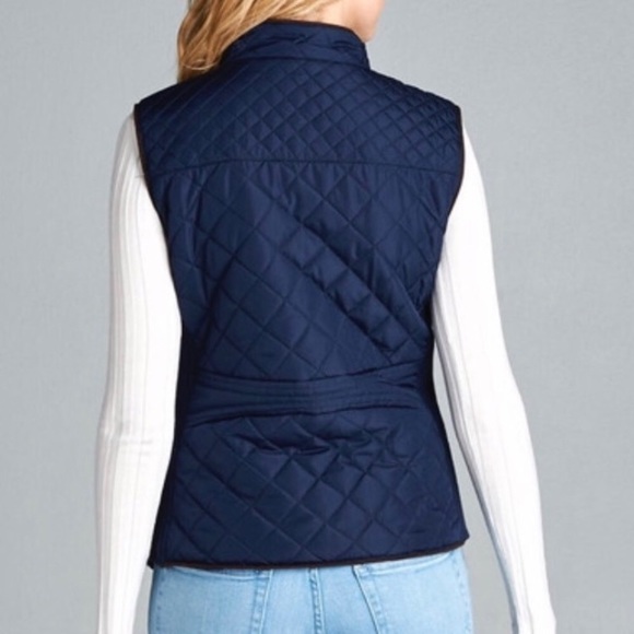 ONE LEFT! Navy Quilted Vest NEW! - Picture 3 of 3