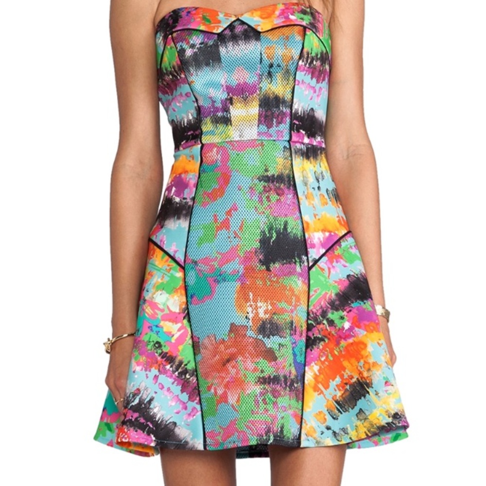 Milly Tropical Print Multicolored Neoprene Dress