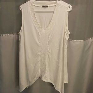 Asymmetrical cream tank