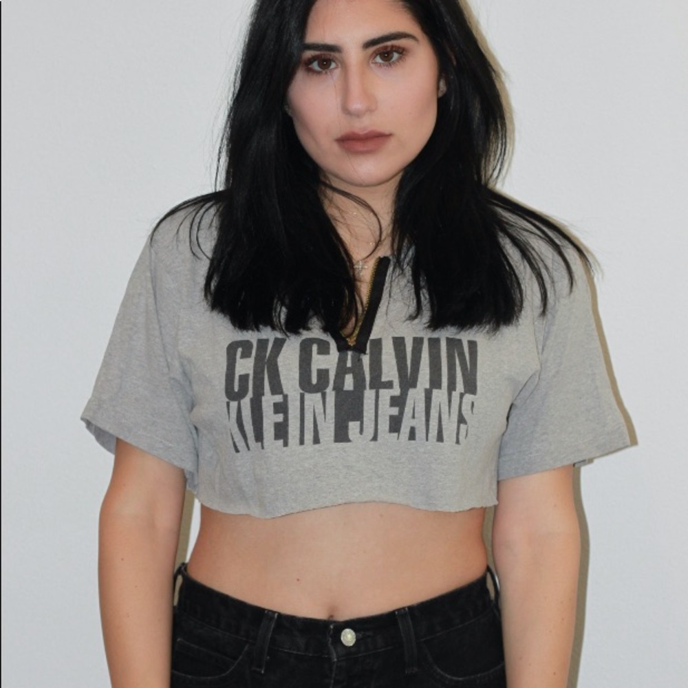 Zipper cropped Calvin klien tee