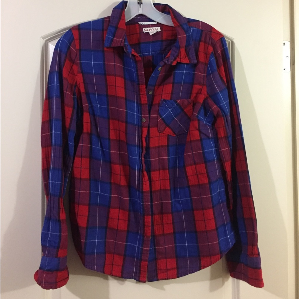 Plaid long sleeve button down