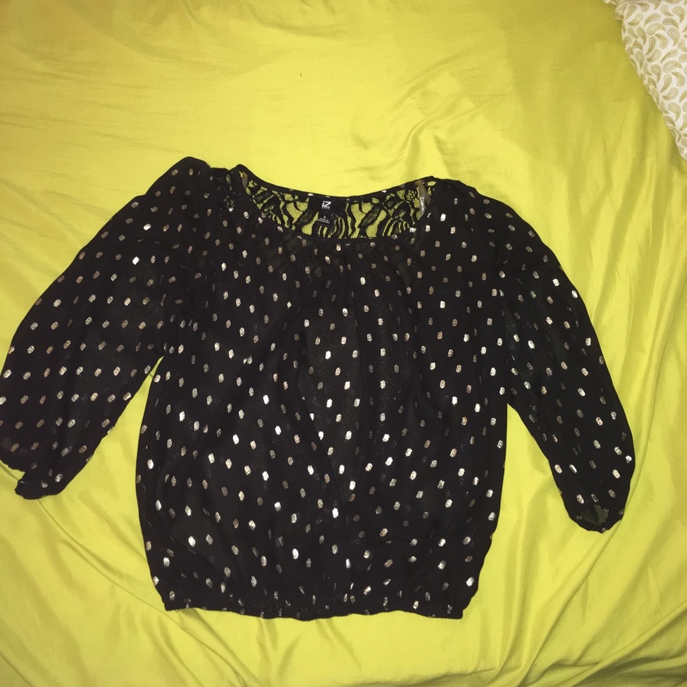 Black Polka Dot Top