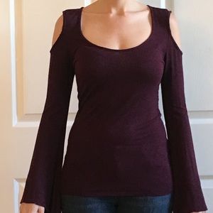 Purple Cold Shoulder Top