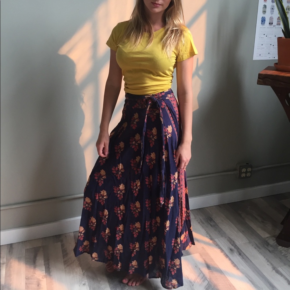 Free People Maxi Wrap Skirt