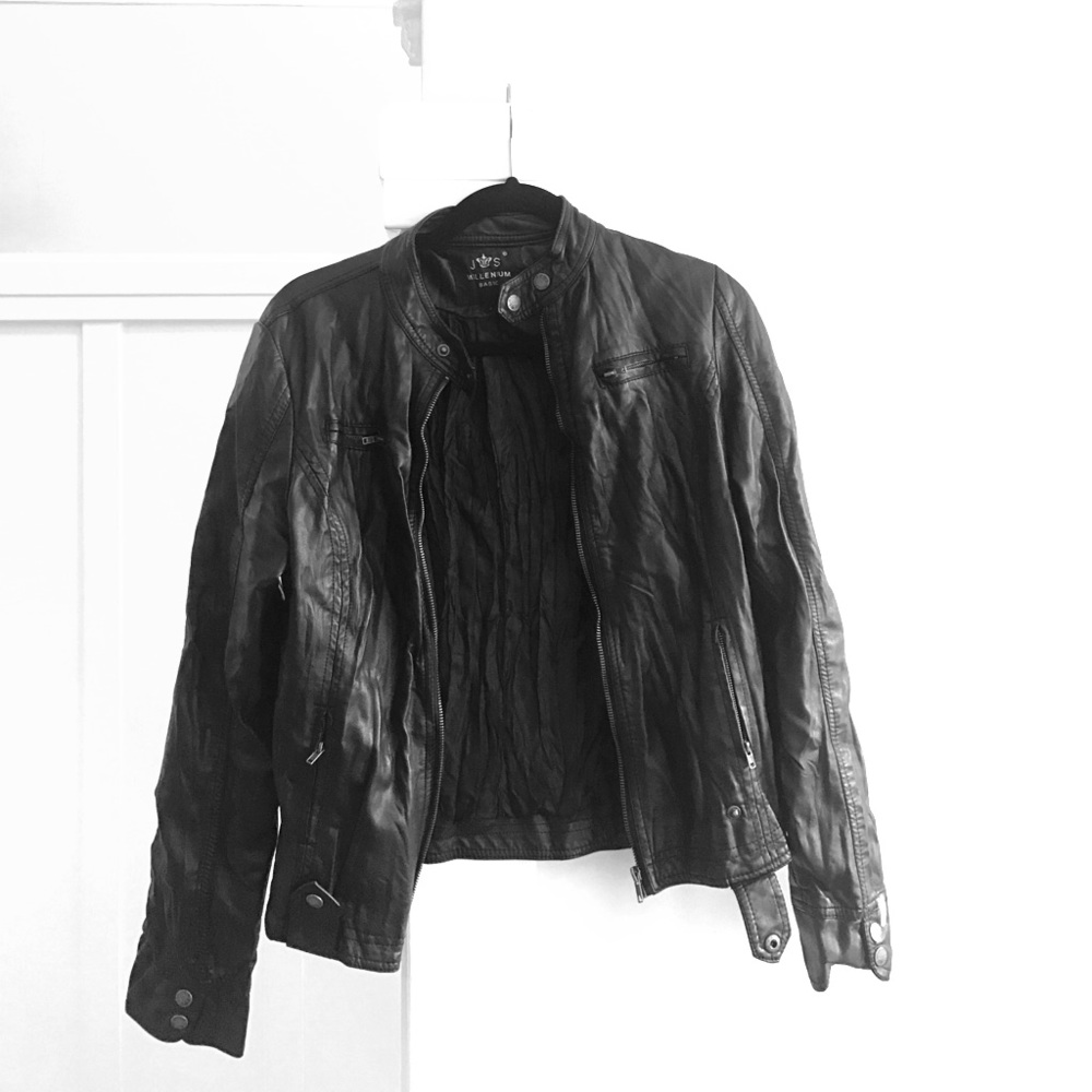Black leather jacket